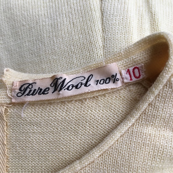 Vintage YELLOW Coltalia Italian Wool Knit Dress+Jacket Embroidery XS - Picture 6 of 11